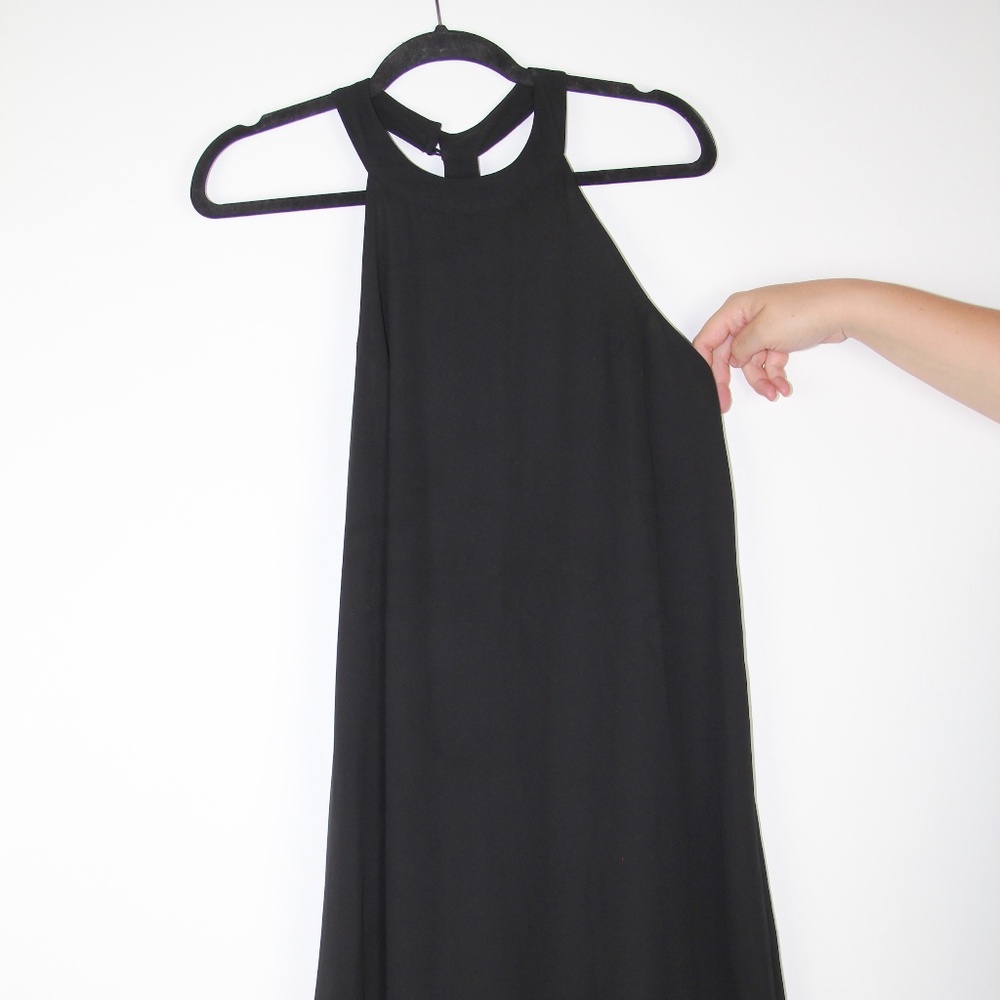 ASTR HIGH NECK SHIFT DRESS WITH EMBELLISHED T BACK